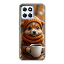 Печатный чехол «Зверята с кофе» для Huawei Honor X6 – Песик с кофе