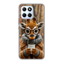 Печатный чехол «Зверята с кофе» для Huawei Honor X6 – Жираф с кофе