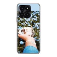 Чехлы с изображением разных животных для Huawei Honor X6a (Ежик на руках)