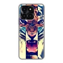 Чехлы с изображением разных животных для Huawei Honor X6a (Яркий Тигр)