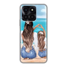 Чохол з друком для Huawei Honor X6a - (Мама з дитинкою) (AlphaPrint) (Мама з донькою)