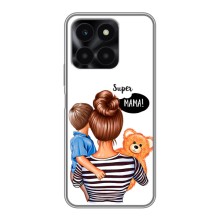 Чохол з друком для Huawei Honor X6a - (Мама з дитинкою) (AlphaPrint) (Мама з синочком)