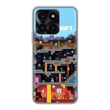 Чехол Майнкрафт на Huawei Honor X6a (AlphaPrint) Minecraft (фон Minecraft)