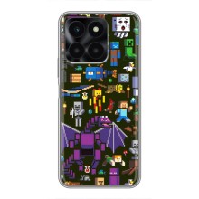 Чехол Майнкрафт на Huawei Honor X6a (AlphaPrint) Minecraft (Коллаж Майнкрафт)