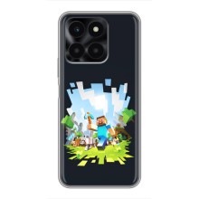 Чехол Майнкрафт на Huawei Honor X6a (AlphaPrint) Minecraft (персонажи Minecraft)