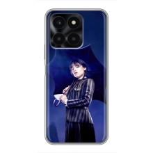 Чохли Венсдей на Huawei Honor X6a Уенсдей (AlphaPrint) (Венздей з парасолькою)