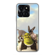 Чехол с мультфильмом Шрек на Huawei Honor X6a – Шрек и осел