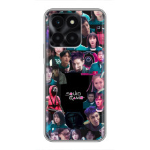 Чехол Гра в кальмара для Huawei Honor X6a – Коллаж игры кальмара