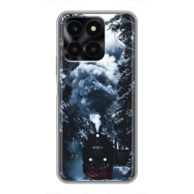 Новорічні, Святкові Чохли для Huawei Honor X6a - 2024 год (Зимовий потяг)