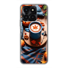 Чехол с уникальным дизайном «Осень с кофе» для Huawei Honor X6a – Кофе и тыквы