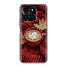 Чехол с уникальным дизайном «Осень с кофе» для Huawei Honor X6a – Кофе на пледе