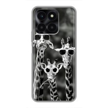 Силіконовий чохол з КАРТИНКАМИ літо для Huawei Honor X6a (AlphaPrint) (Жирафи в окулярах)