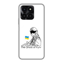 Захисні чохли (Призрак Киева) для Huawei Honor X6a (AlphaPrint) (Льотчик Києва)