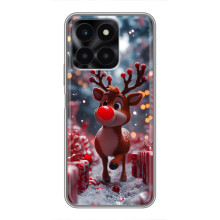 Яркий чехол для Huawei Honor X6a с Зимними Оленятами – Олень среди подарков