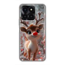 Яркий чехол для Huawei Honor X6a с Зимними Оленятами