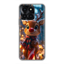 Яркий чехол для Huawei Honor X6a с Зимними Оленятами – Олень в шарфе