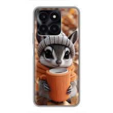 Печатный чехол «Зверята с кофе» для Huawei Honor X6a