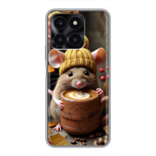 Печатный чехол «Зверята с кофе» для Huawei Honor X6a – Медведь с кофе