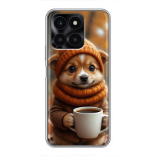 Печатный чехол «Зверята с кофе» для Huawei Honor X6a – Песик с кофе