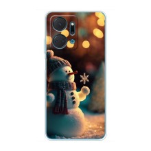 Чехлы на Новый Год Huawei Honor X7a – Снеговик праздничный