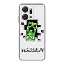 Чохол Майнкрафт на Huawei Honor X7a (AlphaPrint) Minecraft (кріпер Майнкрафт)