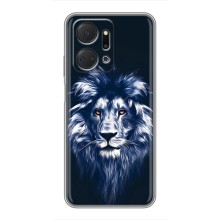 Чехол со Львом для Huawei Honor X7a (VPrint) (Синий Лев)