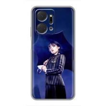 Чохли Венсдей на Huawei Honor X7a Уенсдей (AlphaPrint) (Венздей з парасолькою)