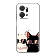 Чехол с рисунком кот на Huawei Honor X7a – Коты в очках