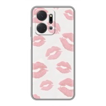 Чехол с розовым рисунком для Huawei Honor X7a (Розовые губы)