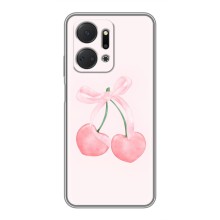 Чехол с розовым рисунком для Huawei Honor X7a (Розовые вишни)