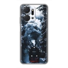Новорічні, Святкові Чохли для Huawei Honor X7a - 2024 год (Зимовий потяг)