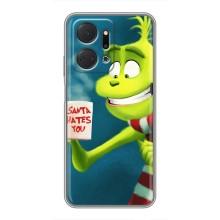 Рождественские Чехлы для Huawei Honor X7a (VPrint) (Зеленый Гринч)