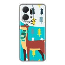 Силіконовий бампер з картинкою звірів для Huawei Honor X7a (Олень із шарфом)
