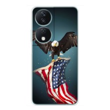 Чехол Флаг USA для Huawei Honor X7b – Орел и флаг