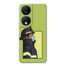 Силиконовый бампер (Работники) на Huawei Honor X7b – Пожарник