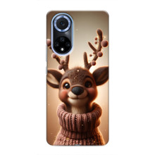 Яскравий чохол для Huawei Honor X7b з Зимові Оленята – Олень в светрі