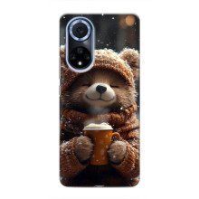 Печатный чехол «Зверята с кофе» для Huawei Honor X7b – Мишка с кофе