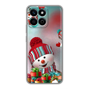 Чехлы на Новый Год Huawei Honor X7c – Снеговик в шапке
