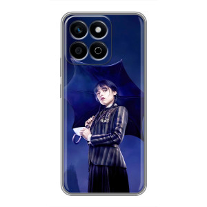 Чехлы с принтом Уэнсдей на Huawei Honor X7c – Уэнсдей с зонтом