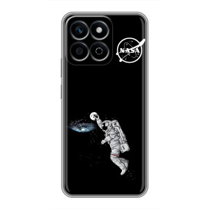 Силиконовый бампер с принтом "Наса" на Huawei Honor X7c – Космонавт баскетболист