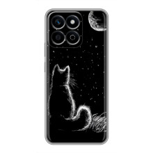 Чохол з принтом для Huawei Honor X7c (AlphaPrint) Модні коти (Котик і місяць)