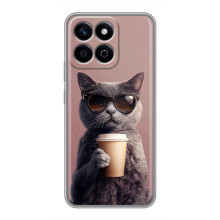Чохол з принтом стильні тварини для Хуаве́й Хонор Х7с (Кіт з кавою)