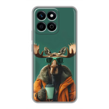 Чохол з принтом стильні тварини для Хуаве́й Хонор Х7с (Лось з кавою)
