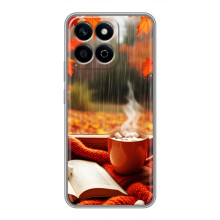 Чохол з унікальним дизайном 'Осінь з кавою' для Huawei Honor X7c – Кава і дощ