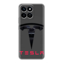 Силиконовый бампер с картинкой машины на Huawei Honor X7c – Logo TESLA