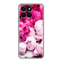 Силиконовый бампер с принтом (цветочки) на Хuawei Онор Х7с (Пионы)