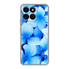 Силиконовый бампер с принтом (цветочки) на Хuawei Онор Х7с (Синие цветы)