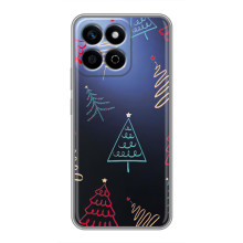Зимні Чохли для Хуаве́й Хонор Х7с - прозорий фон – Різдвяні ялинки