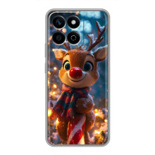 Яркий чехол для Huawei Honor X7c с Зимними Оленятами (Олень в шарфе)