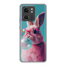 Чехол с принтом стильные животные для Huilewei Honor X8 5G (Кролик в очках)